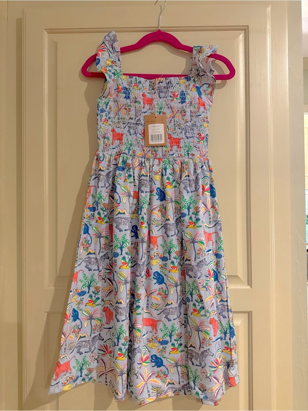 Mini Boden Girls' Multicolor Jungle Print Sundress